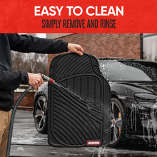 Load image into Gallery viewer, Motor Trend FlexTough Performance All Weather Rubber Car Floor Mats - 3 Piece Floor Mats Automotive Liners for Cars Truck SUV, Heavy-Duty Waterproof (Black)
