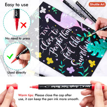 Load image into Gallery viewer, Shuttle Art 48 Colors Dual Tip Acrylic Paint Markers, Brush Tip and Fine Tip Acrylic Paint Pens for Rock Painting, Ceramic, Wood, Canvas, Plastic, Glass, Stone, Calligraphy, Card Making, DIY Crafts
