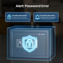 Load image into Gallery viewer, Locksworth Safe for Home, 0.6 Cubic Feet Safety Box, Lock Box for Money, Jewelry, Documents and Guns, Digital Security Safe for Office, Hotel and Personal Use, 13.8&quot;W x 9.8&quot;D x 9.8&quot;H
