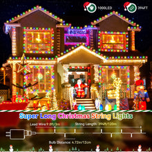 Load image into Gallery viewer, Heceltt Christmas Lights Outdoor, 394FT 1000LED Christmas Lights with 8 Modes and Timer Memory Function Christmas String Lights Waterproof Plug in for Xmas Tree Wedding Party Holiday Decor
