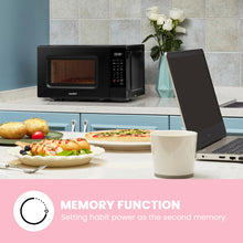 Load image into Gallery viewer, COMFEE CMO-C20M1WB Countertop Microwave Oven, 0.7 cu.ft Small Microwave with 11 power levels,Turntable Reset Function, Speedy Cooking, Weight/Time Defrost, Memory function, Children Lock, 700W
