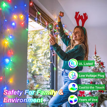 Load image into Gallery viewer, 1620 LED Christma Lights with 360 Drops, 164ft Outdoor Hanging lights with 8 Modes &amp; Timer Memory, Outsite Waterproof Curtain String Lights for Front House Fence Tree Holiday Decorations Multicolor
