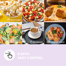 Load image into Gallery viewer, COMFEE CMO-C20M1WB Countertop Microwave Oven, 0.7 cu.ft Small Microwave with 11 power levels,Turntable Reset Function, Speedy Cooking, Weight/Time Defrost, Memory function, Children Lock, 700W
