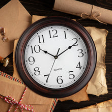 Load image into Gallery viewer, KECYET 14 Inch Wall Clocks Battery Operated Silent Non-Ticking Wall Clock Vintage Retro Rustic Style Decorative for Living Room Kitchen Farmhouse (Bronze)

