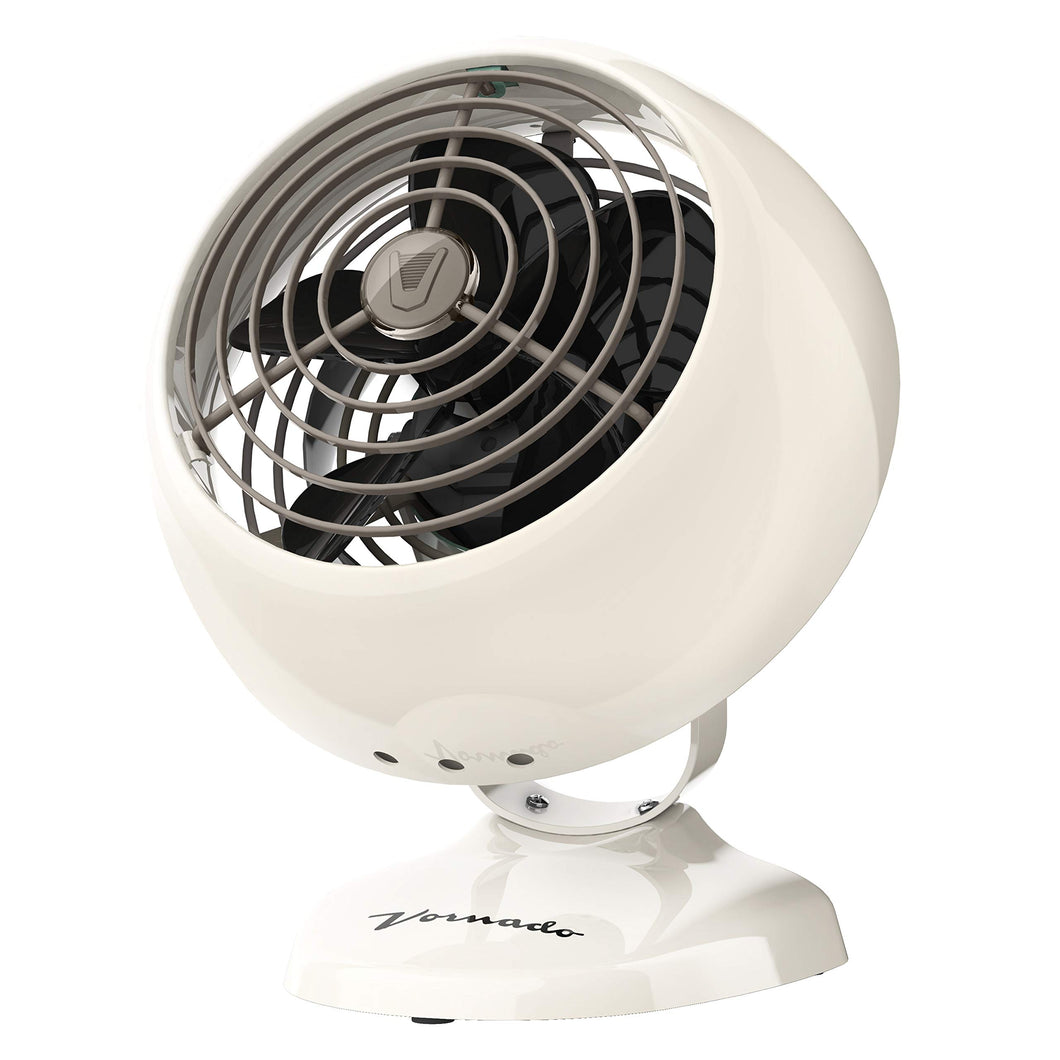 Vornado VFAN Mini Classic Personal Vintage Air Circulator Fan, Vintage White- Classic Base, Small