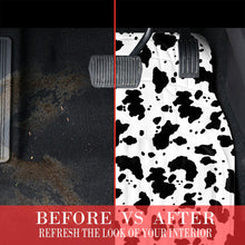Load image into Gallery viewer, CASS Pass Leather Cow Print Car Floor Mats, 3D Waterproof All Weather, Universal Trim to Fit &amp; Anti-Slip Burr Bottom, Safety &amp; Light Easy Clean Install for SUV Truck Auto Sedan Van (Cow Print)
