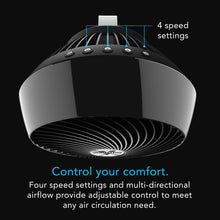 Load image into Gallery viewer, Vornado 660 Large Whole Room Air Circulator Fan for Home, 4 Speeds and 90-Degree Adjustable Tilt, Removable Grill, 10 Inch, Moves Air 100 Feet, Floor Fan for Bedroom, Office, Black
