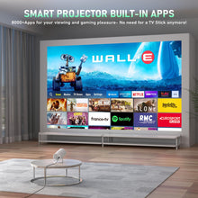 Load image into Gallery viewer, [Electric Focus] Mini Projector with Android System, XuanPad Portable Projector with WiFi 6 and Bluetooth, Auto Vertical Correction, FULL HD 1080P, 180°Rotatable Outdoor Movie Projector for Phone
