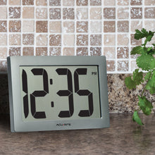 Load image into Gallery viewer, AcuRite 75102RM 9.5&quot; Large Digital Clock with Intelli-Time Technology,Siliver,6-inch height x 9.5-inch width x 1.8-inch depth
