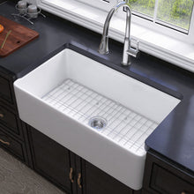 Load image into Gallery viewer, Miuara Farmhouse Sink 33 Inch - Apron Front Farmhouse Sink White 33&quot;x18&quot;x10&quot;, Fireclay Farm Sink, Farmer Barn Sink, White Undermount Kitchen Sink Single Bowl with Accessories, for Kitchen
