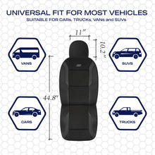 Load image into Gallery viewer, Skechers Memory Foam™ Leather Car Seat Covers, Air Cool Mesh Thick Seat Covers, Black Two Front Seat Covers, Airbag Compatible, Automotive Comfort &amp; Protection for Most Cars, Vans, Trucks, SUV (Black)
