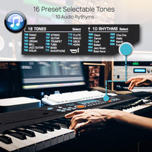 Load image into Gallery viewer, PYLE Digital Piano Kids Keyboard - Portable 61 Key Piano Keyboard, Learning Keyboard for Beginners w/ Drum Pad, Recording, Microphone, Music Sheet Stand, Built-in Speaker- 3 4 5 6 Year Old Girls, Boys
