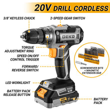 Load image into Gallery viewer, Cordless Drill Tool Kit Set: 20V Power Drill Tool Box with Battery Electric Drill Driver for Men Home Hand Repair Basic Toolbox Tools Sets Drills Case
