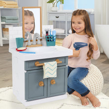 Load image into Gallery viewer, Little Tikes First Bathroom Sink with Real Working Faucet Pretend Play for Kids, 12 Bathroom Accessories, Interactive Unique Toy Multi-Color, Ages 2+ Grey
