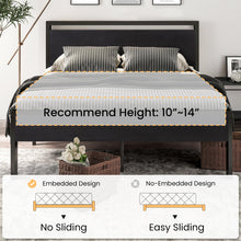 Load image into Gallery viewer, SHA CERLIN 14 Inch Full Size Metal Platform Bed Frame with Wooden Headboard and Footboard, Mattress Foundation, No Box Spring Needed, Large Under Bed Storage, Non-Slip Without Noise, Black Oak
