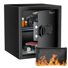 Load image into Gallery viewer, Bonsaii Safe Box with Fireproof Bag, 1.28 Cubic Feet Security Safe Box for Home, Document Safes with Digital Keypad Lock, Removable Shelf for Money, Medicine, Valuables, 12.99 x 14.17 x 12.99 Inches
