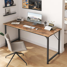 Load image into Gallery viewer, Huuger Computer Desk, 55 Inch Office Desk, Gaming Desk with Storage, Writing Desk Work Desk for Home Office, Study, Modern Simple Desk, Large Legroom, Metal Frame, Rustic Brown
