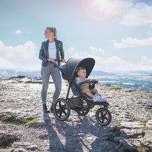 Load image into Gallery viewer, Hauck Runner 2 Compact Foldable Tricycle Jogger Buggy Stroller Pushchair with Height-Adjustable Handle, Large Pneumatic Wheels, &amp; UPF 50 Canopy, Black
