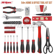 Load image into Gallery viewer, Hi-Spec 54pc Red Home DIY Tool Kit for The Household, Office &amp; Garage. Complete Basic House Tool Box Set
