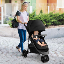 Load image into Gallery viewer, BABY JOY Jogging Stroller, Jogger Travel System with 5-Point Safety Harness, Adjustable Canopy/Backrest/Footrest, Storage Basket &amp; Pocket, Lightweight Baby Stroller for Newborn Toddlers (Black)
