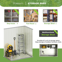 Load image into Gallery viewer, Greesum Outdoor Storage Shed 5 x 3 ft. Utility Tool Shed Metal Storage Garden Shed with Door &amp; Lock for Patio Storage, Brown
