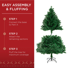 Load image into Gallery viewer, Best Choice Products Artificial Christmas Tree, 4.5ft Premium Unlit Hinged Design, Dense Branches Realistic Holiday Décor w/Easy Assembly, Base
