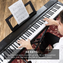 Load image into Gallery viewer, Best Choice Products 88-Key Full Size Digital Piano Electronic Keyboard Set for All Experience Levels w/Semi-Weighted Keys, Stand, Sustain Pedal, Built-In Speakers, 6 Voice Settings - Black
