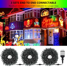 Load image into Gallery viewer, MZD8391 170FT 500 LED Christmas Lights Outdoor Indoor, Waterproof Color Changing Christmas Tree Lights for Christmas Decorations with Timer, Memory [11 Lighting Modes] (Warm White+Mulitcolor)
