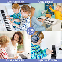 Load image into Gallery viewer, Vangoa VGK611 Piano Keyboard for Beginner, 61 Keys Electric Keyboard Piano Portable Music Keyboard with Mini Lighted Keys, Electronic Piano for Kids Boy Girl, White
