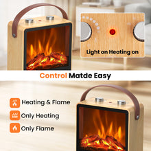 Load image into Gallery viewer, Riseon Electric Fireplace Heater for Indoor Use, 1500W/750W Space Heater Fireplace with 3D LED Flame, Double Safety Protection, Portable Fireplace Heater for Home Office Christmas Decoration
