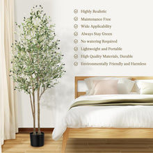 Load image into Gallery viewer, Alupssuc Artificial Olive Tree 6FT Tall Faux Silk Plant(72&quot; in), Indoor Fake Olive Tree with Natural Wood Trunk &amp; Lifelike Fruits, Perfect for Modern Home Office Living Room Floor Decor, 6 FT
