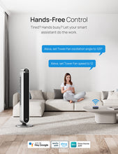 Load image into Gallery viewer, Dreo Tower Fan for Bedroom, 42 Inch 120° Oscillating Fan, 25dB Quiet DC Motor, 27ft/s Velocity Bladeless Standing Fan with 12 Speeds, 4 Modes, 12H Timer Cooling Fans for Home, Living Room, Pilot Max S
