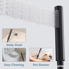 Load image into Gallery viewer, GIMILI Floor Mount Bathtub Faucet Freestanding Tub Filler Standing High Flow Shower Faucets Shower Mixer Taps, Swivel Gooseneck Spout with Cylinder Handheld Matte Black
