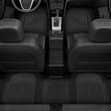 Load image into Gallery viewer, Motor Trend FlexTough Performance All Weather Rubber Car Floor Mats - 3 Piece Floor Mats Automotive Liners for Cars Truck SUV, Heavy-Duty Waterproof (Black)
