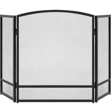 Load image into Gallery viewer, Best Choice Products 47.5x27.25in 3-Panel Simple Steel Mesh Fireplace Screen, Fire Spark Guard Grate for Living Room Home Decor w/Rustic Worn Finish - Black
