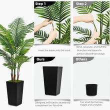 Load image into Gallery viewer, ASTIDY Artificial Palm Tree 5FT - Fake Tree with White Tall Planter - Faux Tropical Areca Floor Plant in Pot - Artificial Silk Plant for Home Office Living Room Decor Indoor
