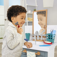 Load image into Gallery viewer, Little Tikes First Bathroom Sink with Real Working Faucet Pretend Play for Kids, 12 Bathroom Accessories, Interactive Unique Toy Multi-Color, Ages 2+ Grey
