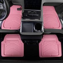 Load image into Gallery viewer, CAR PASS 4 Piece Leather Car Floor Mats -3D Cute Girly Waterproof All Weather Car Mat Full Set, Universal Trim to Fit &amp; Anti-Slip Burr Bottom &amp; Light Easy Clean for SUV Truck Auto Sedan Van(Pink)
