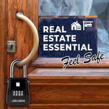 Load image into Gallery viewer, Lion Locks 1500 Key Lock Box with Code, Lockbox for Keys Outdoor, Realtor Lock Box, Key Lockbox for Short-Term Rentals, Key Safe Holds 5 Keys (2 Pack, Black)
