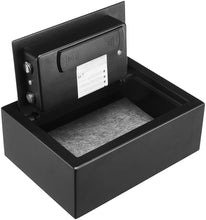 Load image into Gallery viewer, Amazon Basics Small Slim Desk Drawer Security Safe with Programmable Electronic Keypad, Black, 11.8&#39;&#39;W x 8.6&#39;&#39;D x 4.4&#39;&#39;H
