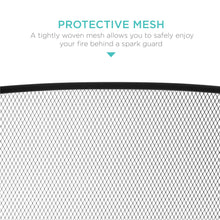 Load image into Gallery viewer, Best Choice Products 47.5x27.25in 3-Panel Simple Steel Mesh Fireplace Screen, Fire Spark Guard Grate for Living Room Home Decor w/Rustic Worn Finish - Black
