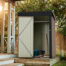 Load image into Gallery viewer, Greesum Outdoor Storage Shed 5 x 3 ft. Utility Tool Shed Metal Storage Garden Shed with Door &amp; Lock for Patio Storage, Brown
