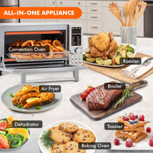 Load image into Gallery viewer, Nuwave Bravo Air Fryer Toaster Smart Oven, 12-in-1 Countertop Convection, 1800 Watts, 21-Qt Capacity, 50°-450°F Temp Controls, Top and Bottom Heater Adjustments 0%-100%, PFAS Free, Stainless Steel
