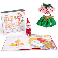 Load image into Gallery viewer, The Elf on the Shelf Girl Elf Gift Set with Party Dress Set (2 Pack) - Girl Character &amp; Themed Storybook with Festive Holiday Dresses: Dress Your Elf Girl Scout Up for Your Christmas Party
