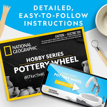Load image into Gallery viewer, NATIONAL GEOGRAPHIC Hobby Pottery Wheel Kit - 8&quot; Variable Speed Pottery Wheel for Adults &amp; Teens with Innovative Arm Tool, 3 Lb Air Dry Clay &amp; Art Supplies, Crafts for Adults, Craft Kits for Teenagers
