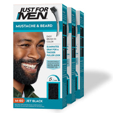 Load image into Gallery viewer, Just For Men Mustache &amp; Beard, Beard Dye for Men with Brush &amp; Control GX Grey Reducing Shampoo, Gradual Hair Color for Stronger and Healthier Hair, 4 Fl Oz - Pack of 3 (Packaging May Vary)
