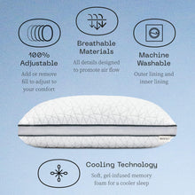 Load image into Gallery viewer, Coop Home Goods Eden Bed Pillow Queen Size for Sleeping on Back, Stomach and Side Sleeper- Medium Soft Memory Foam Cooling Gel - CertiPUR-US/GREENGUARD Gold

