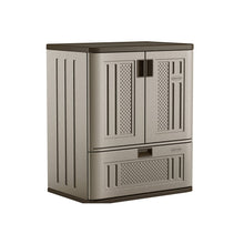Load image into Gallery viewer, Suncast Indoor/Outdoor Resin Single-Drawer Storage Cabinet, Platinum Metallic
