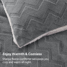 Load image into Gallery viewer, BEDELITE Fluffy Queen Comforter Set - Super Soft Sherpa Grey Comforter for Queen Size Bed, Luxury Warm Bedding Set for Winter, Fuzzy Bed Set 3 Pieces (1 Comforter, 2 Pillowcases)
