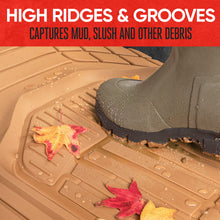 Load image into Gallery viewer, Motor Trend 943-BG FlexTough Defender Car Floor Mats -Next Generation Deep Dish Heavy Duty Contour Liners for Car SUV Truck &amp; Van-All Weather Protection, Trim to Fit Most Vehicles Beige
